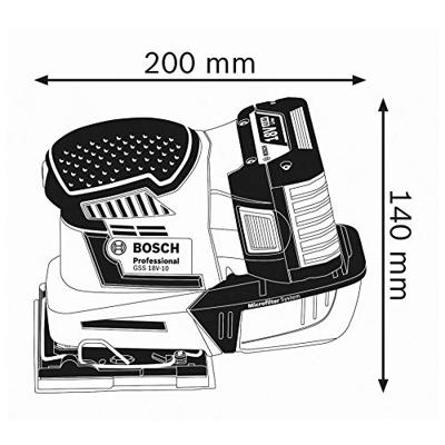 Bosch Blauw GSS 18V-10 Professional accu schuurmachine Body | zonder accu&apos;s en lader - 06019D0200 - thumbnail