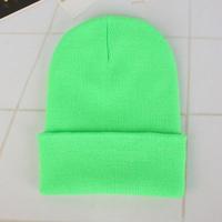 Eenvoudige effen kleur warme Pullover gebreide Cap voor mannen/vrouwen (licht groen) - thumbnail