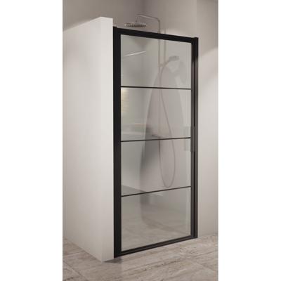 BWS Nisdeur Frame 90x200 cm 8 mm NANO Glas Mat Zwart Raster Boss & Wessing