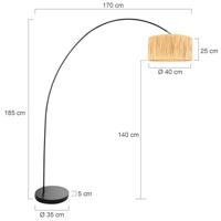 Steinhauer BooglampSolva zwart met strokleurige kap - 3740ZW - thumbnail