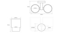 Dubbele Bekerhouder Sapho X-Round Hangend Chroom / Melkglas - thumbnail