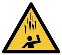 Vallend ijs waarschuwingspictogram  - 100 mm breed - Sticker - thumbnail