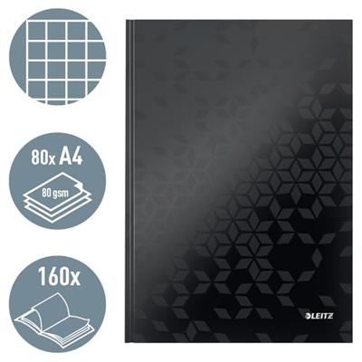 Leitz 46261095 Notitieboek Geruit Zwart Aantal paginas: 80 DIN A4