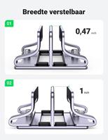 Ugreen Verticale standaard voor 2 apparaten Ugreen LP258 aluminium voor laptop en tablet - zilver - thumbnail