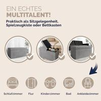 Opvouwbare Zitbank met opbergruimte en deksel - 80cm - Lichtgrijs - thumbnail