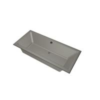 Xenz Kristal Ligbad - 180x80x48 - afvoer Midden - acryl - cement 6986-06 - thumbnail