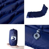 VidaXL Kampeermatras met kussen zelfopblazend 1-persoons marineblauw - thumbnail