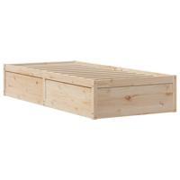 Bedframe met hoofdbord massief grenenhout 90x190 cm - thumbnail