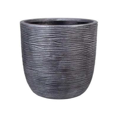 Vaso per fiori - STRATA - L - Rotondo - Amalfi - Ø 42,5cm x 40cm H - Colore peltro