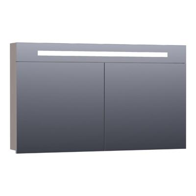 Brauer Promise Spiegelkast - 120 cm - met Directe Verlichting - 2 Enkelzijdige Spiegeldeuren - Mat Taupe