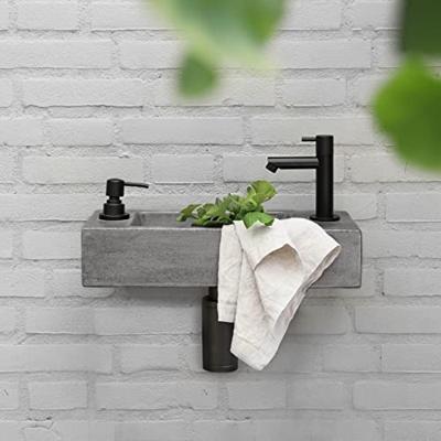 Differnz Jax fonteinset beton donkergrijs kraan recht mat zwart 42 x 18.5 x 9 cm Differnz Jax fonteinset beton donkergrijs kraan recht mat zwart 42 x 18.5 x 9 cm