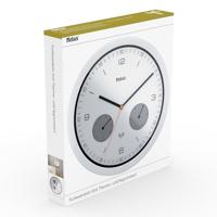 Mebus 52826 Wandklok Zendergestuurd 260 mm x 42 mm Wit - thumbnail