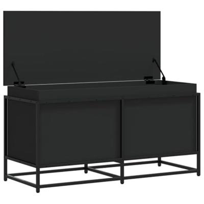 VidaXL Opbergbox met deksel 100x40x51,5 cm bewerkt hout zwart