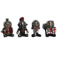 Decoratieve figuren Home ESPRIT Rood Grijs 7 x 4 x 9 cm (4 Stuks) - thumbnail
