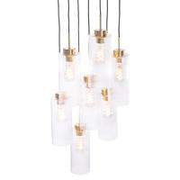 QAZQA Art Deco hanglamp goud met glas 7-lichts - Laura - thumbnail