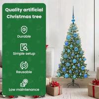 VidaXL Kerstboom met 150 led met standaard groen 120 cm pvc - thumbnail