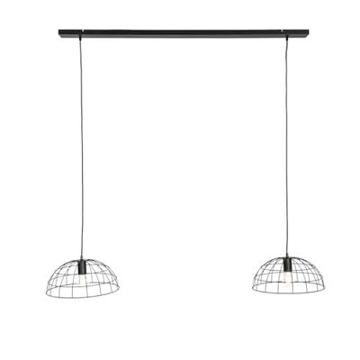 QAZQA Industriële hanglamp zwart 2-lichts - Hanze