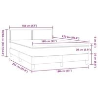 Boxspring met matras fluweel donkergrijs 160x220 cm - thumbnail