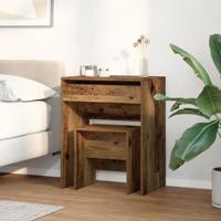 Kaptafel met lade Oud Hout 60 x 40 x 75 cm Bewerkt hout - thumbnail