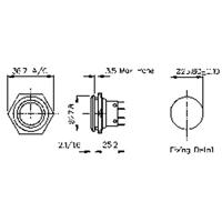 Bulgin MP0038 MP0038 Vandalismebestendige druktoets 250 V/AC 5 A 1x uit/(aan) Moment (Ø x l) 27.8 mm x 25.2 mm IP66 (frontplaten afdichting) 1 stuk(s) - thumbnail