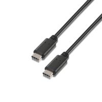 AISENS A107 – 0058 – 3 A USB 2.0-kabel, 3 m, voor telefoon, mobiele telefoon en tablet, zwart - thumbnail