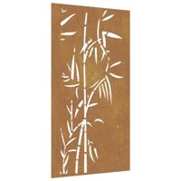 VidaXL Wanddecoratie tuin bamboe-ontwerp 105x55 cm cortenstaal - thumbnail