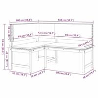 Tuinstoel met kussen Bruin 140 x 100 x 91cm Massief acaciahout - thumbnail