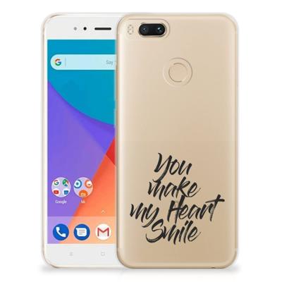 Xiaomi Mi A1 Siliconen hoesje met naam Heart Smile Xiaomi Mi A1 Siliconen hoesje met naam Heart Smile
