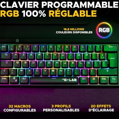 Mechanisch gamingtoetsenbord - THE G-LAB - KEYZ TALLIUM - Rood