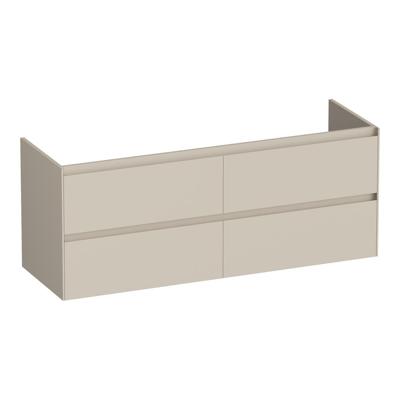 Brauer Inspire - Onderkast - 140 cm - met 4 Softclose Lades Greeploos en 2 Sifon Uitsparingen - Mat Beige