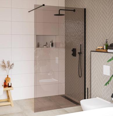 Saqu Modulo inloopdouche incl. antikalk 100x210cm bruin glas mat zwart Saqu Modulo inloopdouche incl. antikalk 100x210cm bruin glas mat zwart
