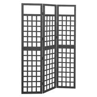 Kamerscherm/trellis met 3 panelen 121x180 cm vurenhout zwart - thumbnail