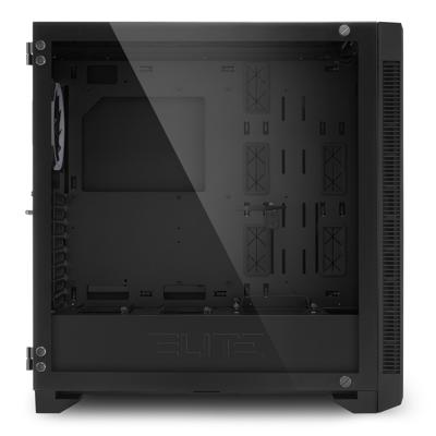 Sharkoon elite shark ca200m big tower behuizing (zwart | 4x usb-a | tempered glass)