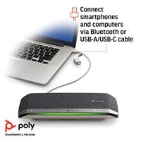 HP Poly Sync 40 Conferentieluidspreker USB-A, USB-C, Bluetooth Zwart, Zilver - thumbnail