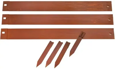 Borderrand 91.4x10.2 cm cortenstaal 3x Nature - Nature