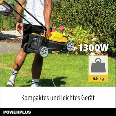 Rasaerba elettrico - POWERPLUS - POWEG62205 - 1300 W - 320 mm Ø - Con raccolta e scarico posteriore