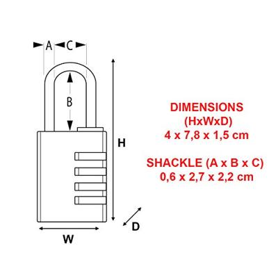 Masterlock 40mm - solid aluminium body with brushed metal finish - 27mm chrome pl - 7640EURD