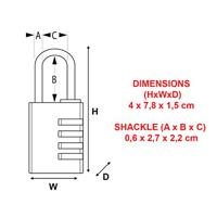 Masterlock 40mm - solid aluminium body with brushed metal finish - 27mm chrome pl - 7640EURD - thumbnail