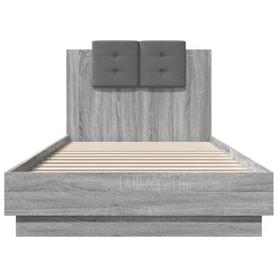 Bedframe met hoofdeinde bewerkt hout grijs sonoma 120x200 cm - thumbnail