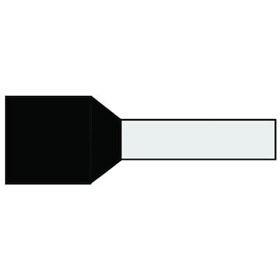 Geïsoleerde Adereindhuls 1,50qmm Zwart penlengte = 18mm