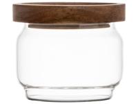 Gusta voorraadpot glas/acacia 9x8,5cm - thumbnail