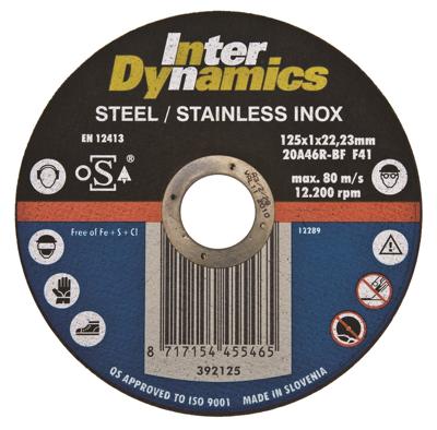 Inter Dynamics Doorslijpschijf 125x1mm INOX - 392125