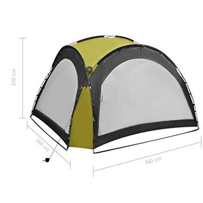 Partytent met LED en 4 zijwanden 3,6x3,6x2,3 m groen - thumbnail
