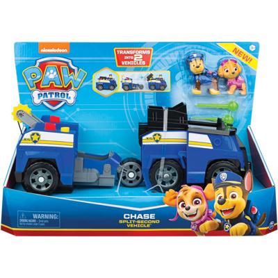Paw Patrol Chase Split Second Voertuig + 2 Pups