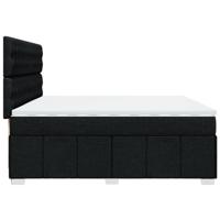 Boxspring met matras stof zwart 200x200 cm - thumbnail