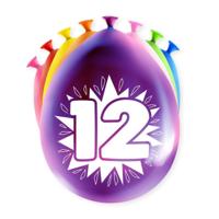 Party Ballonnen 12 Jaar (8st) - thumbnail