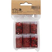 Creativ Company Bio sparkles & sequins, rood, 6x7 ml/ 1 doos - thumbnail