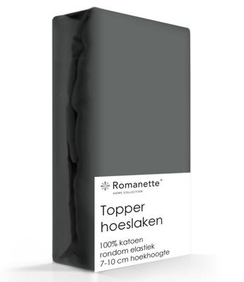 Luxe Katoenen Topper Hoeslaken - Antraciet