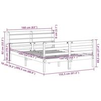 Bedframe met hoofdbord massief grenenhout 150x200 cm - thumbnail