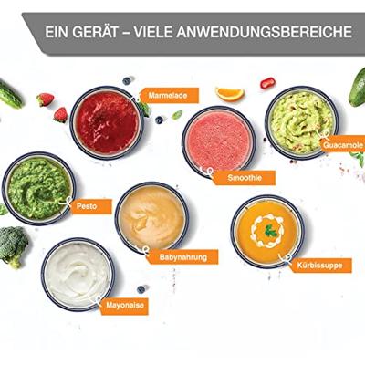 Lebenlang LBL4589 Staafmixer 1000 W Turbofunctie, Inklapbaar, BPA-vrij RVS